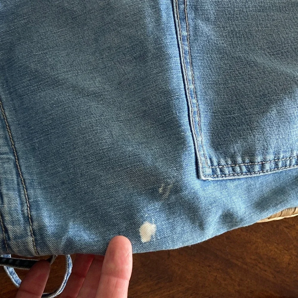 Marithe Francois Girbaud Cargo Denim Jeans Light Wash Cropped Sz 31 Y2K Utility
